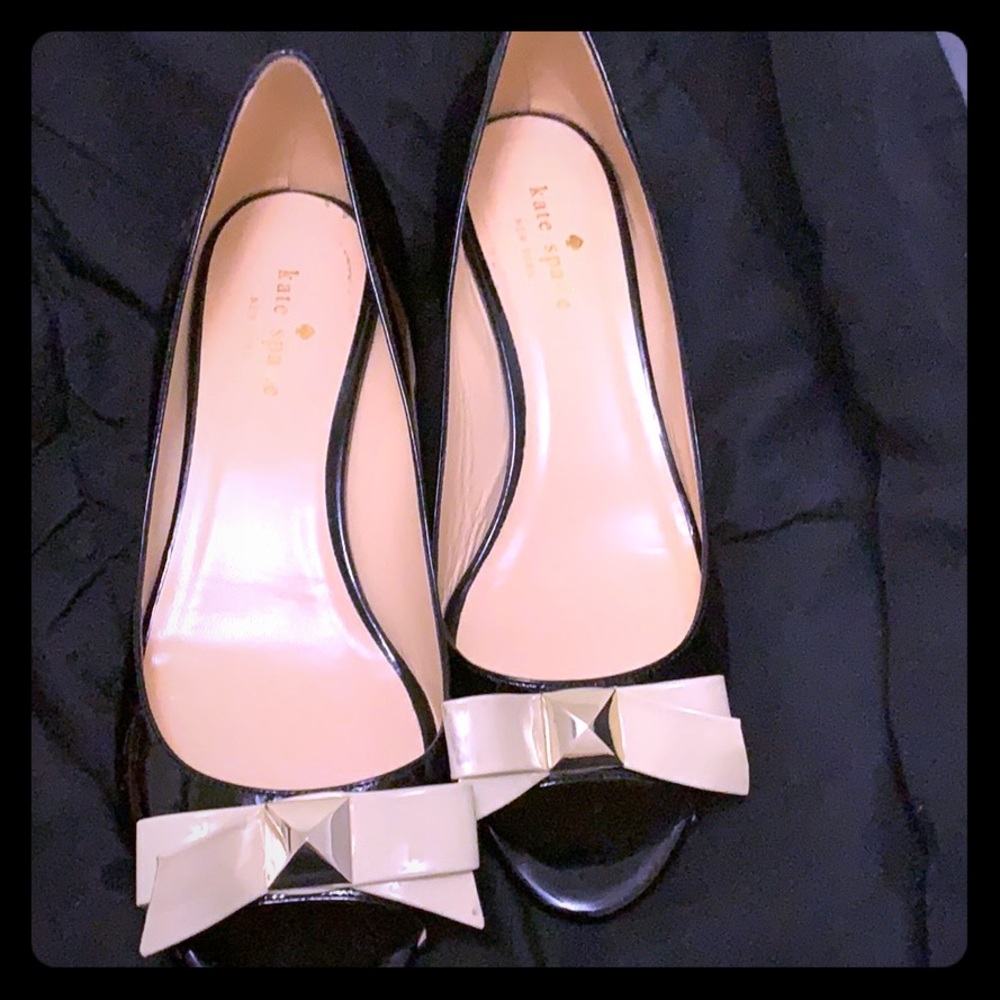 Kate Spade Black and Cream Flats with Bow